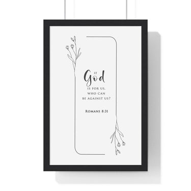 Faith Culture - Unwavering Strength - Romans 8:31 - Christian Wall Art 12″ x 18″ Black