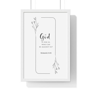 Faith Culture - Unwavering Strength - Romans 8:31 - Christian Wall Art 12″ x 18″ White