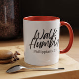 Faith Culture - Walk Humbly - Philippians 2:3 Christian Coffee Mug 11oz Red