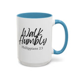 Faith Culture - Walk Humbly - Philippians 2:3 Christian Coffee Mug