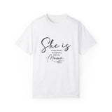 Faith Culture - Wise, Patient, Mild, Blissful, Spiritual Mama Unisex Garment-Dyed T-shirt White