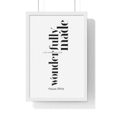 Wonderfully Made - Psalm 139:14 - Christian Wall Art 12″ x 18″ White