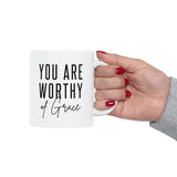Faith Culture - You Are Enough, Worthy, Loved, Kind, Strong & Capable" - Christian Ceramic Mug 11oz 11oz