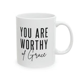 Faith Culture - You Are Enough, Worthy, Loved, Kind, Strong & Capable" - Christian Ceramic Mug 11oz