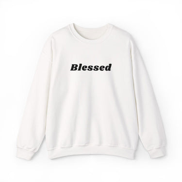 Faith Culture Blessed Unisex Heavy Blend Crewneck Sweatshirt Christian Inspirational Apparel White