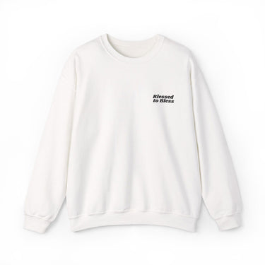 Blessed to Bless Unisex Heavy Blend Crewneck Christian Sweatshirt White