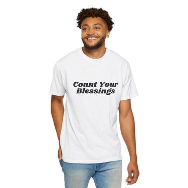 Faith Culture Count Your Blessings Unisex Garment-Dyed T-Shirt Christian Gratitude Tee