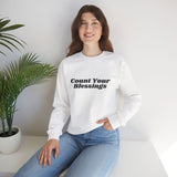 Faith Culture Count Your Blessings Unisex Heavy Blend Crewneck Sweatshirt Christian Inspirational Apparel