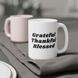 Faith Culture Grateful Thankful Blessed Ceramic Coffee Mug Christian Inspirational Drinkware