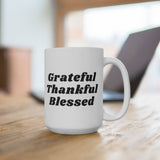 Faith Culture Grateful Thankful Blessed Ceramic Coffee Mug Christian Inspirational Drinkware