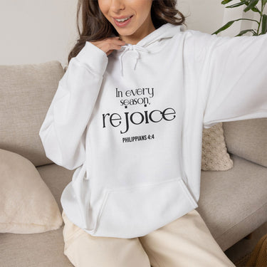 Rejoice Christian Hoodie | Philippians 4:4 - Faith Culture