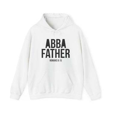 Abba Father Christian Hoodie – Romans 8:15 in white | Faith Culture