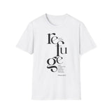 God Is Our Refuge Christian T-Shirt — Psalm 46:1–2 in white