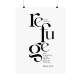 God Is Our Refuge Christian wall poster inspired by Psalm 46:1–2