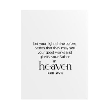 Let Your Light Shine Christian wall poster, 18 × 24 inches, inspired by Matthew 5:16