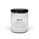 Trust in the Lord Christian soy candle inspired by Proverbs 3:5