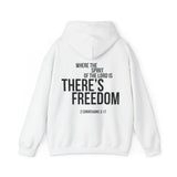Where the Spirit Is There Is Freedom Christian Hoodie – 2 Corinthians 3:17 in white | Faith Culture