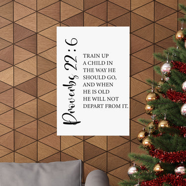 Faith Culture - Train Up a Child Christian Poster Proverbs 22:6 Scripture Wall Art