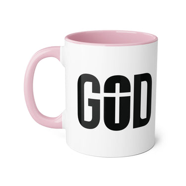Faith Culture - GOD of the Cross - Christian Accent Coffee Mug, 11oz Pink 11oz