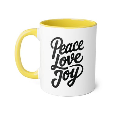 Faith Culture - Peace Love Joy - Christian Coffee Mug, 11oz