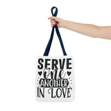 Faith Culture - Serve One Another in Love Christian Tote Bag - Galatians 5:13 Bible Verse