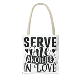 Faith Culture - Serve One Another in Love Christian Tote Bag - Galatians 5:13 Bible Verse