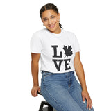 Faith Culture - LOVE Maple Leaf Unisex T-Shirt – White | Canada-Inspired Minimalist Tee