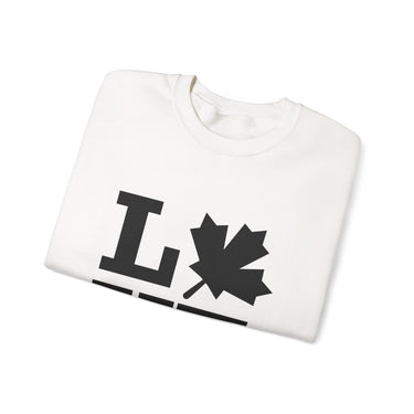 Faith Culture – LOVE Maple Leaf Crewneck Sweatshirt – White | Minimalist Canadian-Inspired Design
