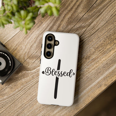 Faith Culture – Blessed Cross Christian Tough Phone Case Samsung Galaxy S24 Glossy