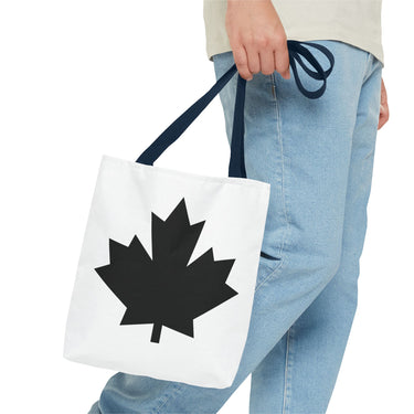 Faith Culture – Black Maple Leaf Tote Bag | Modern Minimalist Canadian Carryall 13" × 13'' Navy