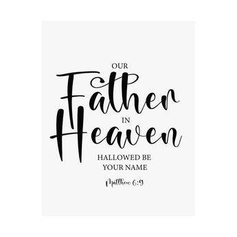 Faith Culture - Our Father in Heaven Christian Poster Matthew 6:9 Scripture Wall Art 11″ x 14″ Matte
