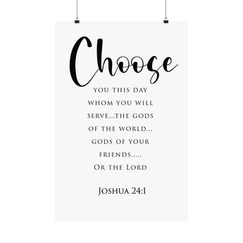 Faith Culture Choose Joshua 24:1 Christian Matte Poster | Scripture Decision Wall Art Print