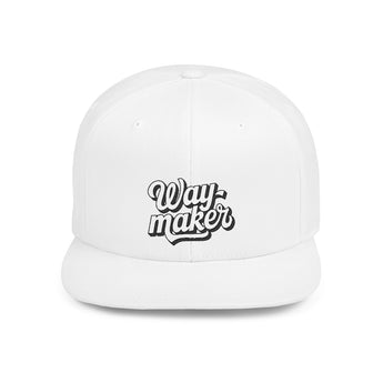 Faith Culture - Way Maker - Christian Snapback Hat, Flat Bill Cap for Men and Women One size White