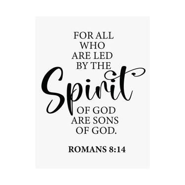 Faith Culture - Romans 8:14 Christian Poster Led by the Spirit Scripture Wall Art