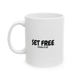 Faith Culture - Set Free Christian Coffee Mug – John 8:36 Scripture Mug, 11oz & 15oz