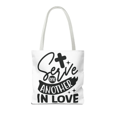 Faith Culture - Serve One Another in Love Christian Tote Bag - Galatians 5:13 Bible Verse