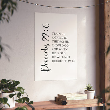 Faith Culture - Train Up a Child Christian Poster Proverbs 22:6 Scripture Wall Art