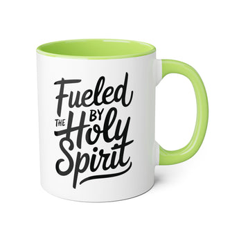 Faith Culture - Fueled by the Holy Spirit - Christian Accent Coffee Mug, 11oz Light Green 11oz