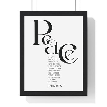 Faith Culture - "Peace I Leave with You" - John 14:27 Christian Vertical Framed Wall Art