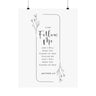 Faith Culture Follow Me Matthew 4:19 Christian Matte Poster | Fishers of Men Scripture Wall Art Print 18″ x 24″ Matte