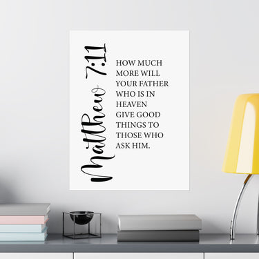 Faith Culture - Matthew 7:11 Christian Poster God Gives Good Things Scripture Wall Art