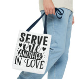 Faith Culture - Serve One Another in Love Christian Tote Bag - Galatians 5:13 Bible Verse