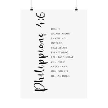 Faith Culture Philippians 4:6 Christian Matte Poster | Prayer Scripture Wall Art Print