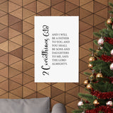 Faith Culture - Sons and Daughters Christian Poster 2 Corinthians 6:18 Scripture Wall Art