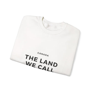 Faith Culture – The Land We Call Our Home Crewneck Sweatshirt – White | Minimalist Canadian Roots Pullover