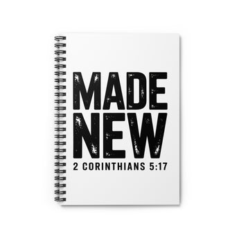 Faith Culture Made New Spiral Notebook – Ruled | 2 Corinthians 5:17 Christian Prayer Notes