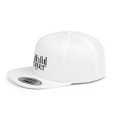 Faithful Prayer Flat Bill Snapback Cap - Stylish White Hat for Faith & Inspiration