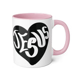 Faith Culture - Jesus in My Heart - Christian Accent Coffee Mug, 11oz Pink 11oz