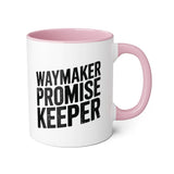 Faith Culture - Waymaker Promise Keeper - Christian Accent Coffee Mug, 11oz Pink 11oz