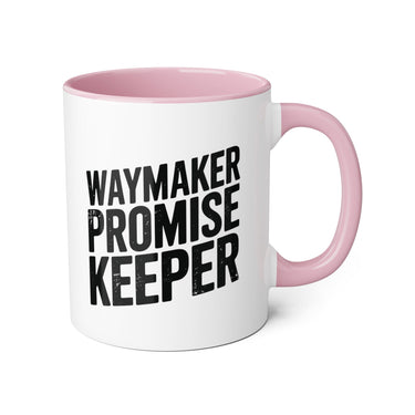 Faith Culture - Waymaker Promise Keeper - Christian Accent Coffee Mug, 11oz Pink 11oz